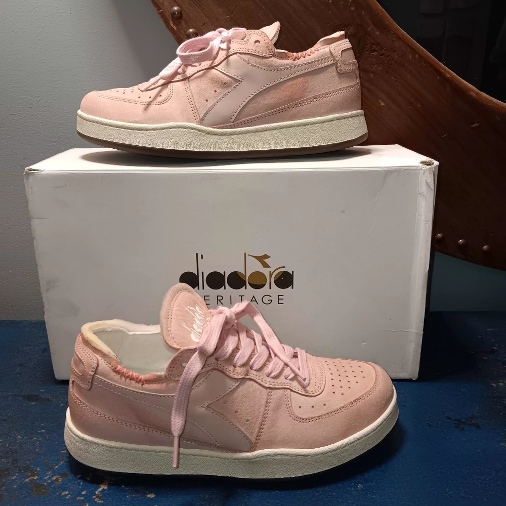 Diadora Haratage Pink Leather Sneakers